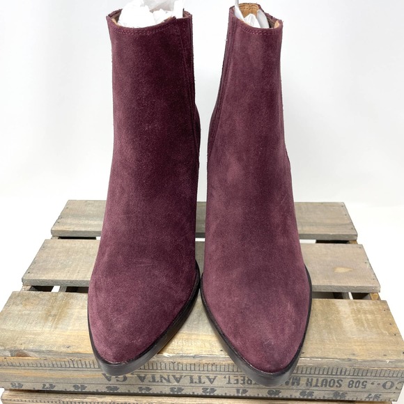 Seychelles Park Suede Wedge Bootie In Purple Size 8 New - Picture 10 of 14